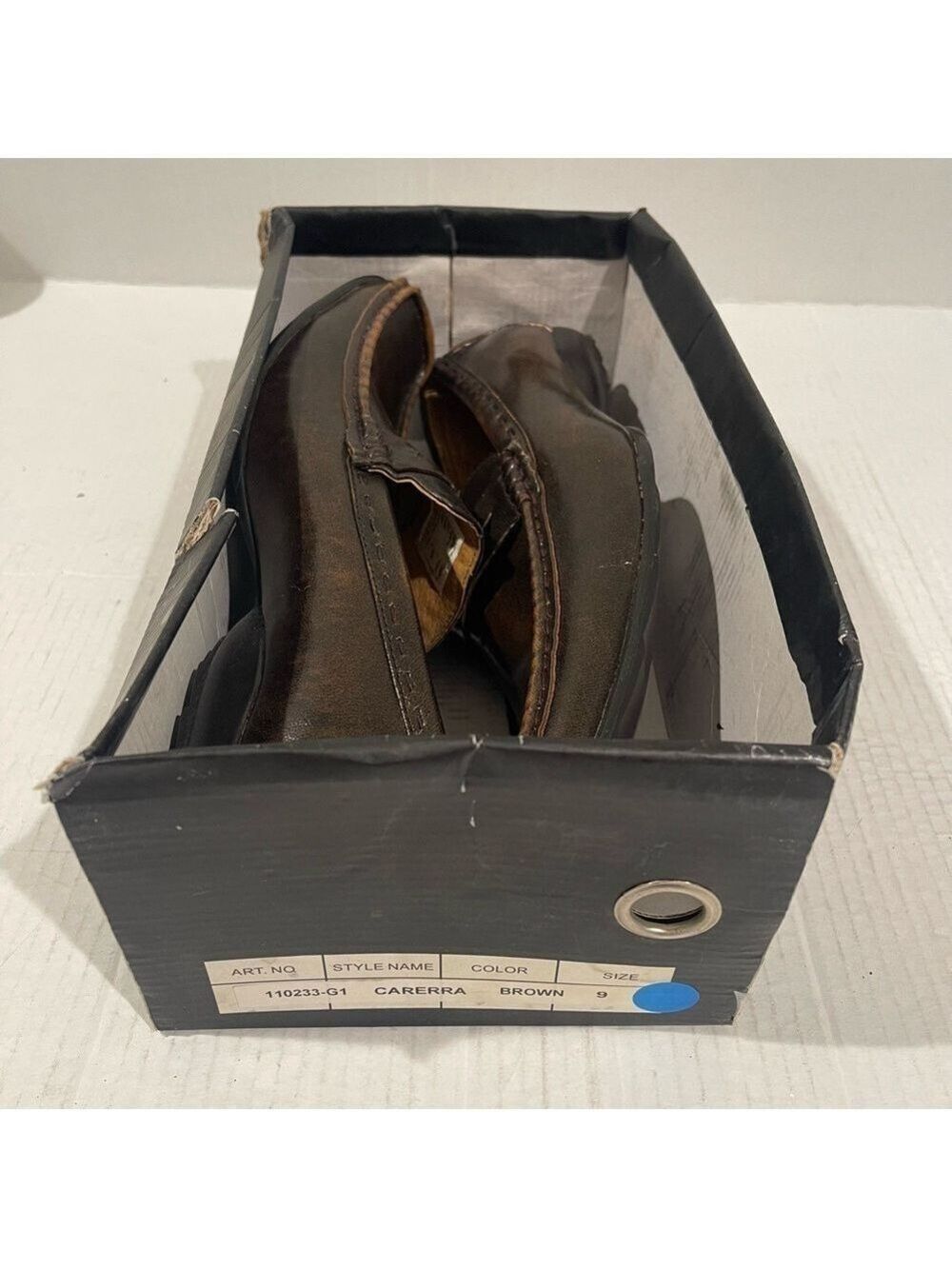 Men’s Bravo Carrera Brown Leather Slip On Oxford Size 9 US! - Picture 9 of 9